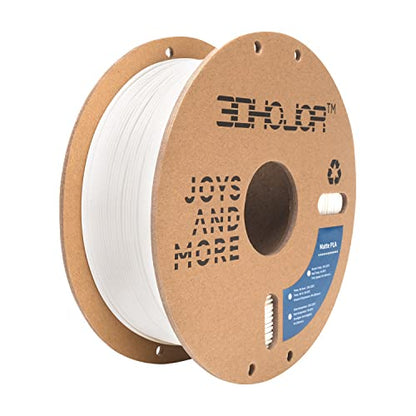 3DHoJor Matte PLA Filament 1.75mm, Upgrade 1kg Cardboard Spool PLA Filament 1.75 - PLA 3D Printing Filament, Print with Most 3D Printers Using 3D Filament(Matte White) - color: Matte-white