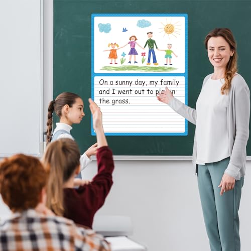 Jumbo Magnetic Draw & Write Paper 21.5x17in Dry Erase Handwriting Lined Paper for Classroom Whiteboard Accessories Writing Chart Page Giant Magnet Notebook Poster Graduation Supplies Teacher Must Have - style: Draw & Write