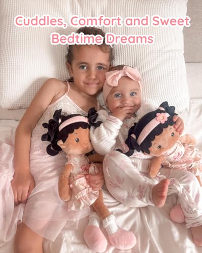 LeyaDoll Soft Plush Baby Doll 16'', First Rag Doll for 1 Year Old Girl Gift - color: Princess Petal-tanned