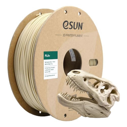 eSUN PLA+ Filament 1.75mm, 3D Printer Filament PLA Plus, Dimensional Accuracy +/- 0.03mm, 1KG Spool (2.2 LBS) 3D Printing Filament for 3D Printers, Bone White - color: C-bone White, size: 1KG