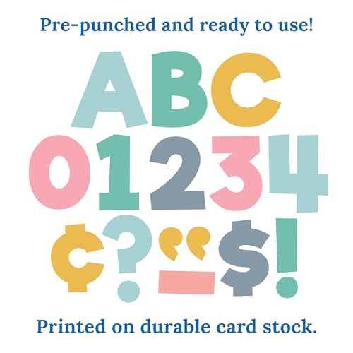 Carson Dellosa Boho Bulletin Board Letters 4", 219-pieces, Prepunched - color: Boho, size: 219 pieces