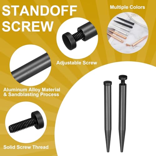 uxcell 0.3" x 2.9"Standoff Screws Sign Mounting Hardware Kit 4 Pcs Black - color: Black, size: 0.3" x 2.9"