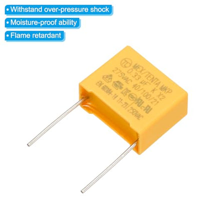 PATIKIL Safety Capacitors 12Pack 0.33uF AC 275V 15mm Pin Pitch 18x14x8mm - size: 15mm Pin Pitch, style: 0.33uF