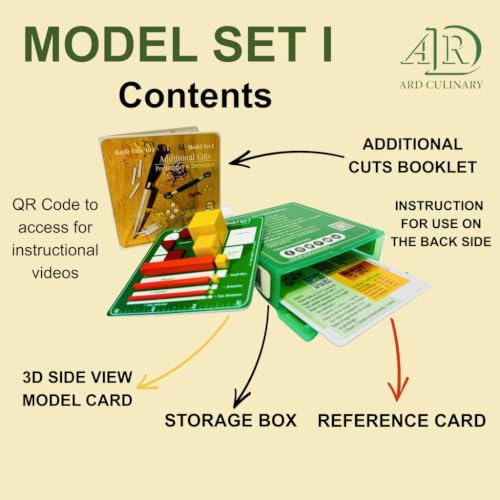 Knife Cuts 101, ARD Culinary 3D Visual Model Set 1-. A Level I Educational Precision Knife Skill Development Practice Reference Measuting Training Tool