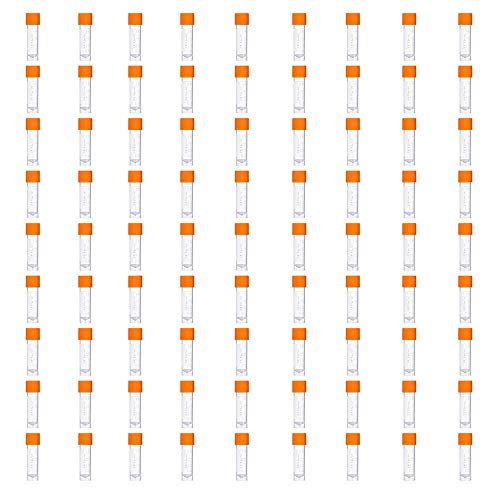 81PCS Cryo Tubes 2ml, Plastic Small vials with Screw caps Sample Tubes,PP Material ，with Silica Gel Gasket，Free from DNase, RNase, Human DNA - size: 2ml 81PCS