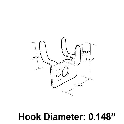 Azar 700017 Metal Prong Hook, 20-Piece Set - size: Azar 700017 Metal Prong Hook