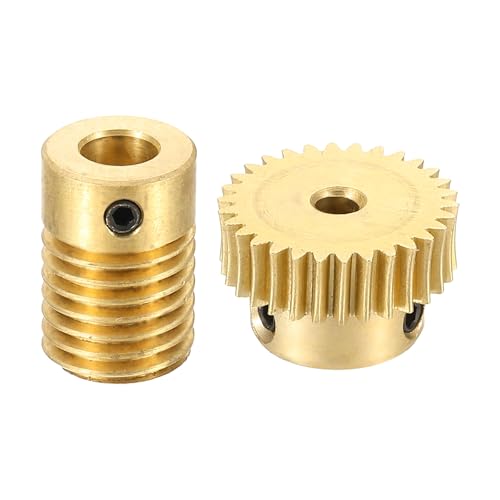 uxcell Worm Gear Set Right Rotation 30T 0.5 Module 1:30 Reduction Rate - size: Gear-3mm, Rod-6mm Bore, style: 0.5M-30T