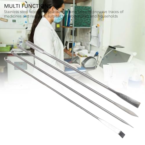 LiebeWH Lab Spatula Set, 304 Stainless Steel Micro Spoon & Scoop 4Pcs