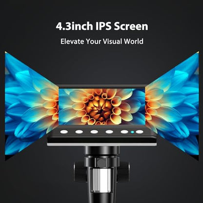 Hayve 4.3'' IPS Coin Microscope 1000X Collection Supplies with Lights - size: 4.3 Inch (32GB TF Card)