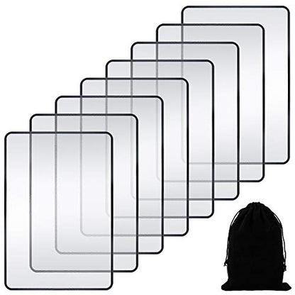 Enhon 3X Page Magnifier 7 x 4.7 Inch Magnifying Sheet Fresnel Lens Page Magnifying Glass for Elderly and People with Low Vision Reading Small Patterns, Maps and Books (8 Pieces)
