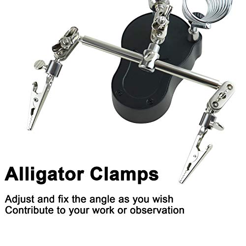 Helping Hands Soldering Station, LED-lit Magnifying Glass Alligator Clips