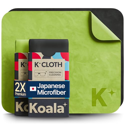 Koala Lens Cleaning Cloth | Japanese Microfiber | Black & Green (Pack of 2) - color: Black / Green, size: 2 Pack