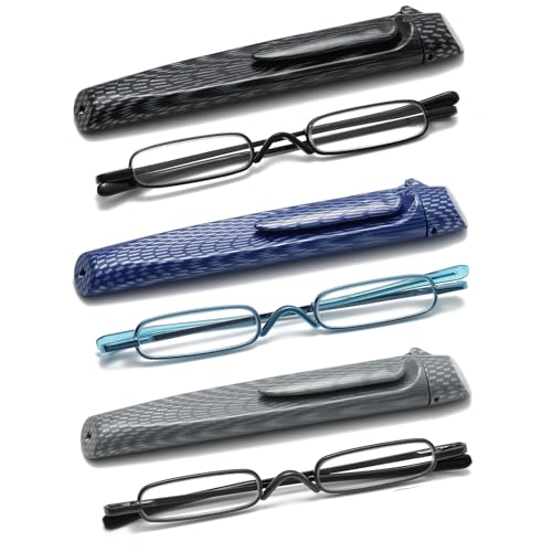 Pocket Reading Glasses, Black+Gunmetal+Blue, 2.00 - color: Zz-black+gunmetal+blue
