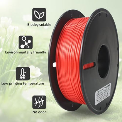 GIANTARM 3D Printer Filament, 0.5kg Red PLA Filament - color: Red, size: 0.5kg