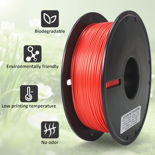 GIANTARM 3D Printer Filament, 0.5kg Red PLA Filament - color: Red, size: 0.5kg