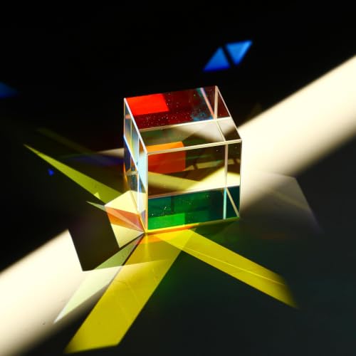 Colorful Crystal Glass Prism X-Cube RGB Dispersion Optical Glass Prisms - size: 20mm X-Cube