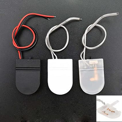 Alinan 5pcs Button Battery Holder Coin Cell Battery Holder with Switch CR2032 1 X 3V Battery Holder Battery Storage Boxes Cover with Wires On ON-Off Switch Socket Container (Clear) - color: Clear