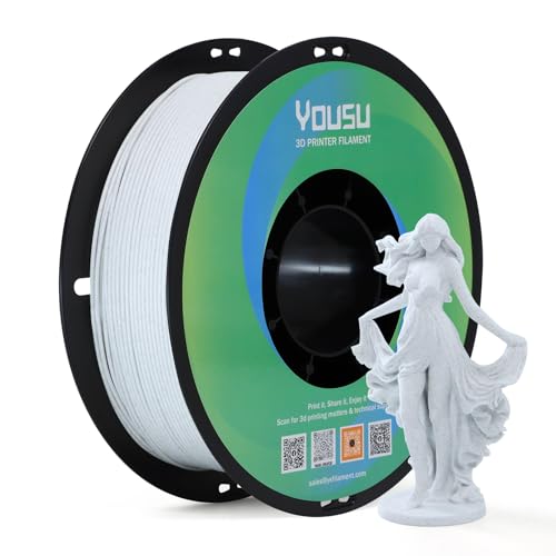 YOUSU Matte PLA 3D Printer Filament 1.75mm, Marble White 3D Printing Filament, Unique Matte Effect, Excellent Print Quality, Easy to Print, Works with Most FDM Printers, 1kg (2.2lbs) - color: 11-matte Marble White, size: Matte PLA