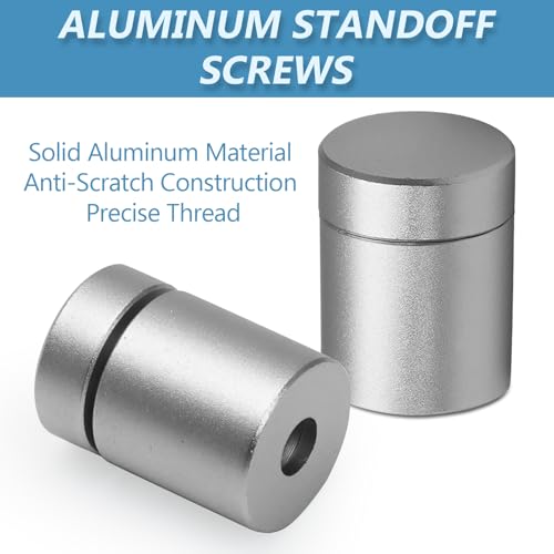 Luomorgo Aluminum Standoff Screws, 1/2" x 1/2", Silver, 12 Pcs - color: Silver, size: 1/2" x 1/2"