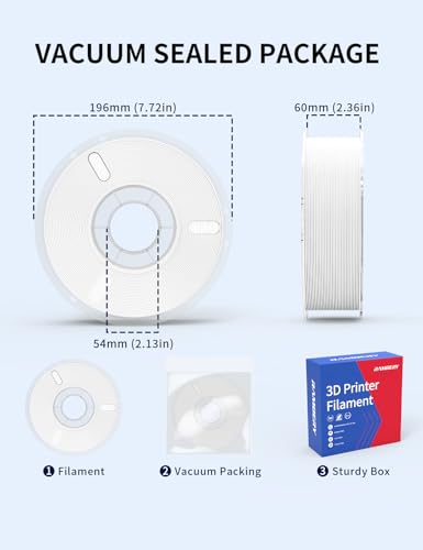 RAMBERY White PLA Plus 3D Printer Filament 1.75mm 1kg - color: Pla+ White, size: 1KG
