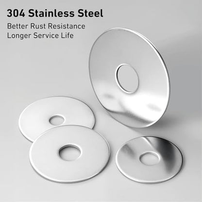 60PCS 1/4" x 1" Fender Washers, 304 Stainless Steel 18-8, Thickened 1/4 Fender Washer,1/4" ID x 1" OD - color: Silver, size: 1/4x1"