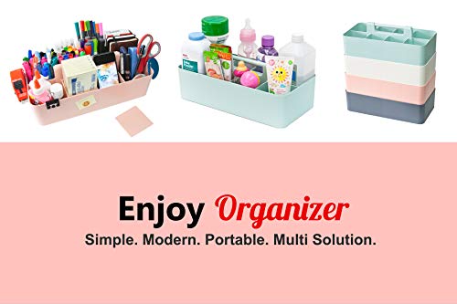 2 PACK Portable DIY 8 Dividers Durable Plastic Tote Tool & Supply Cleaning Caddy with Handle Made In USA (Lavender) - color: Lavender