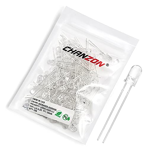 CHANZON 100 pcs 5mm Infrared Ray IR 940nm Emitter LED Diode Lights - color: C) 5mm 940nm Ir Emitter (100pcs)