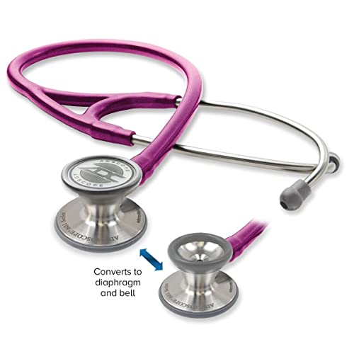 ADC Adscope 601 Convertible Cardiology Stethoscope, AFD Tunable Technology - color: Metallic Raspberry
