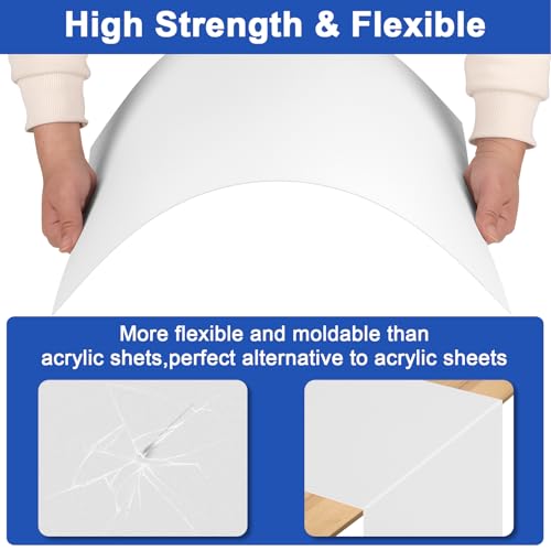 4Pack White Thin ABS Plastic Sheet 16" x 20" x 1/16" Thick White Rigid Thermoplastic Sheet (Upgrade Surface) 1.5MM Flexible High Tensile Large ABS Moldable Plastic Panel for Crafts, DIY, Signs - color: White, size: 16" x 20" x 1/16"