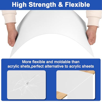 4Pack White Thin ABS Plastic Sheet 16" x 20" x 1/16" Thick White Rigid Thermoplastic Sheet (Upgrade Surface) 1.5MM Flexible High Tensile Large ABS Moldable Plastic Panel for Crafts, DIY, Signs - color: White, size: 16" x 20" x 1/16"