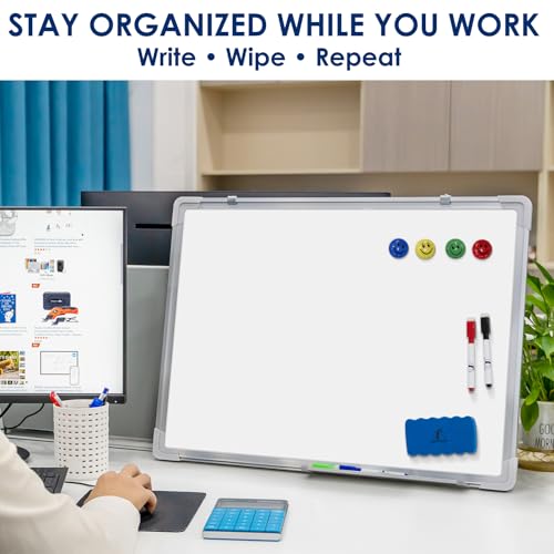 Whiteboard Set, 24x18 in Dry Erase Board, Magnetic White Board for Wall - size: 24x18" Landscape