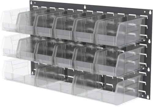 Akro-Mils 30230 AkroBins Plastic Storage Bins, 11"x5"x5", Clear, 12-Pack - color: Clear