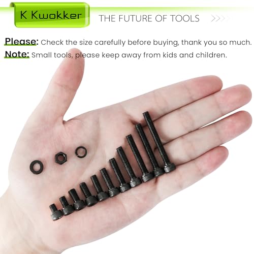 680PCS M5 Nuts and Bolts Assortment Kit 6mm-40mm, 11 Length Hex Socket Head Cap Machine Screws 12.9 Alloy Steel M5 Screw Assortment, Bolts and Nuts Kit Black 6/8/10/12/14/16/20/25/30/35/40MM - size: D. M5