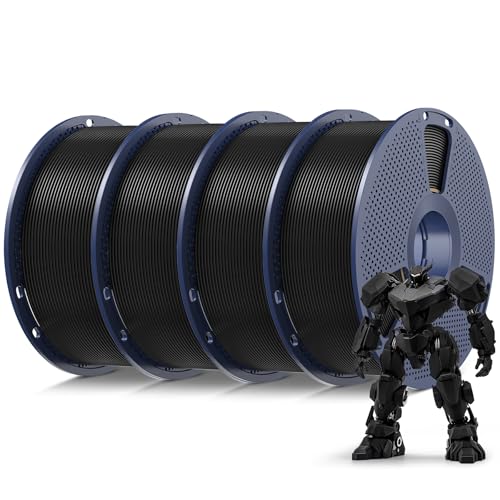 SUNLU PLA 3D Printer Filament, 4-Pack (4KG), Black - color: Black (4-pack), size: 4 kg