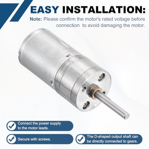 MECCANIXITY DC 12V 100RPM Gear Geared Electric Motor 0.17W 25mm Diameter