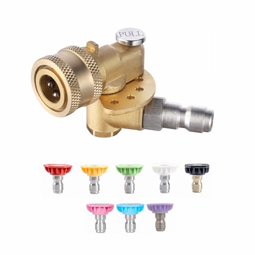 Meteor Blast Pressure Washer Pivoting Coupler with 8 nozzles, 3 upgrades - size: 5 angles, 120 degree, 8 nozzles