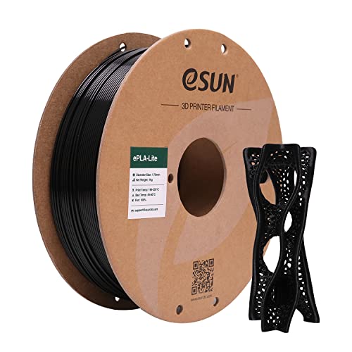 eSUN PLA Filament 1.75mm, High Toughness 3D Printer Filament Upgraded PLA Filament, Dimensional Accuracy +/- 0.03mm, 1KG Cardboard Spool (2.2 LBS) 3D Printing Filament for 3D Printers, Black - color: Black, size: PLA 1.75MM - 1KG