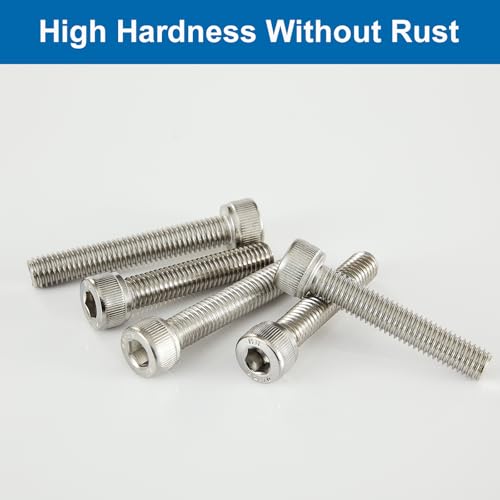 M4 x 8mm 10mm 12mm 16mm 20mm Socket Head Cap Screws Bolts, Stainless Steel 304, Metric Allen Hex Drive, Bright Finish, Fully Threaded, Assortment Kit 100PCS - size: Socket M4x8-20 mm