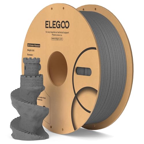 ELEGOO PLA 3D Printer Filament 1.75mm Marble Cement Gray 1KG - color: Marble Cement Gray, size: 1kg