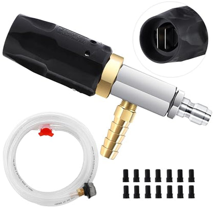 FIXFANS Pressure Washer Long Range Nozzle Kit 4-4.5GPM with 15FT Braid Hose - size: 15 FT Hose: 4-4.5 gallon(Commonly Used）
