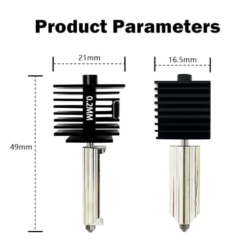 2 Pack 0.2mm Hardened Steel Nozzle Hotend Kit for Bambu Lab A1 & A1 Mini - size: 2PK（0.2mm+0.2mm）