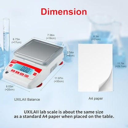 UXILAII Lab Scale 2200g x 0.01g Analytical Balance with 500g Calibration - size: 2200g0.01g