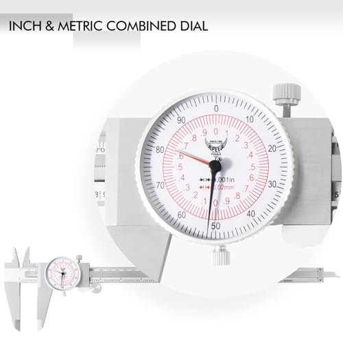 PECtools 12 Inch Dial Caliper, DIN 862 Double Dial Inch/Metric - size: 12“/300mm