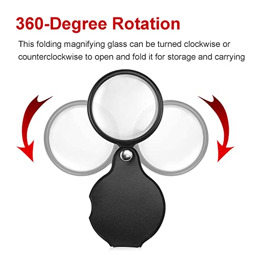 Mini Pocket Magnifier Glass Seniors Reading Small Folding Magnifying - size: 5X