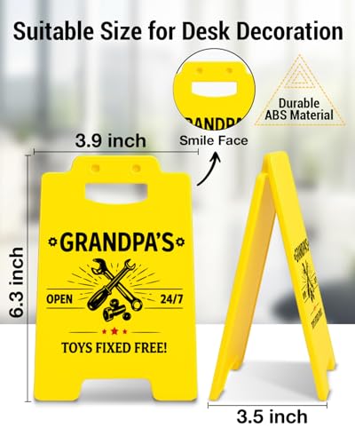 Funny Grandpa Gifts from Grandkids Toys Fixed Free Desk Sign for Grandpa - color: Color-S