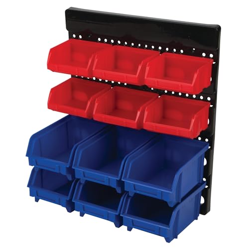 Performance Tool W530 12-Bin Wall Mount Storage Rack System - style: 12pc Wall Mount Bin System