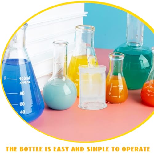 Healifty 4.7 Inch Glass Specimen Bottle, Clear Sample Jar
