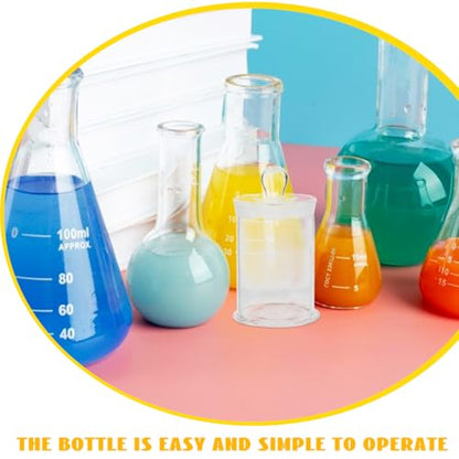Healifty 4.7 Inch Glass Specimen Bottle, Clear Sample Jar
