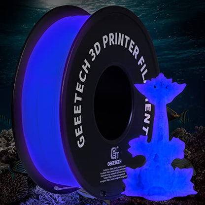 GEEETECH Glow in The Dark PLA Blue Purple Filament 1.75mm 1KG for Bambu AMS - color: 1kg Glow Blue Purple