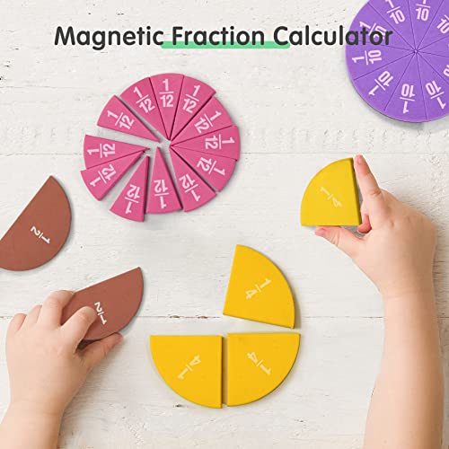 Magnetic Fraction Tiles Circles 51 pcs Fraction Bars Set - style: 51 PCS